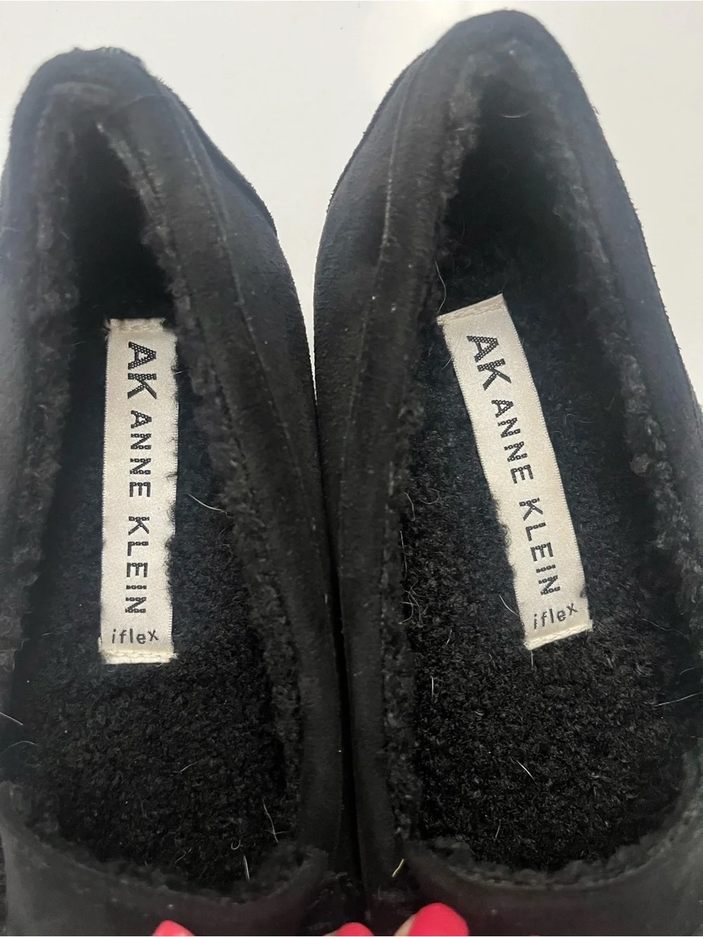 Anne Klein Women’s Black Suede Loafers Slippers, Size 7.5